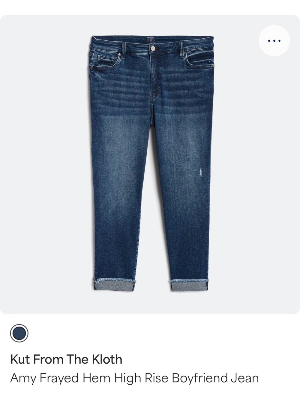 Kut From The Kloth Amy High Rise Boyfriend Jeans Plus 24W Frayed Hem